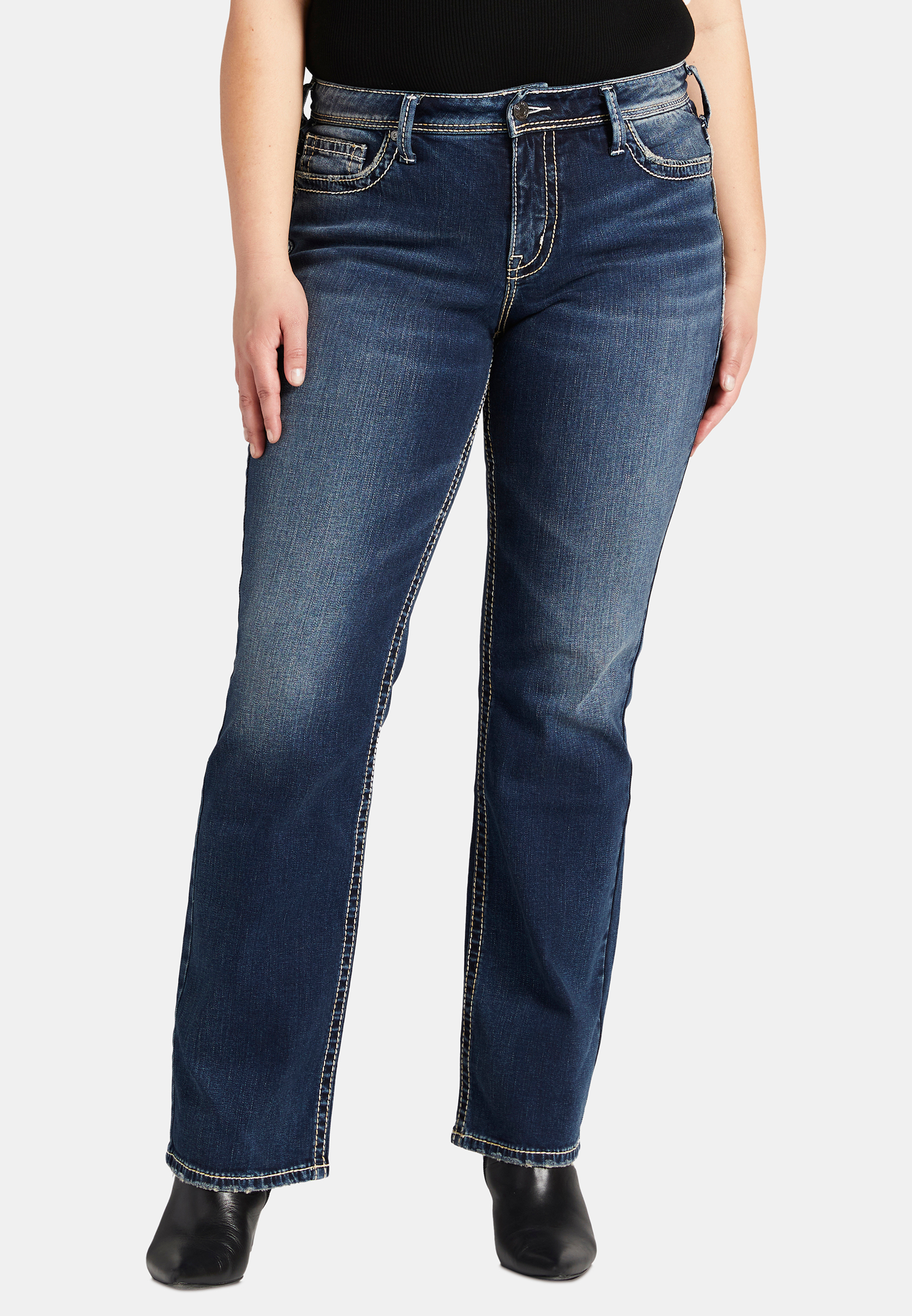 Plus Size Silver Jeans Co.® Suki Slim Boot Curvy Mid Rise Jean