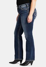 Plus Size Silver Jeans Co.&reg; Suki Slim Boot Curvy Mid Rise Jean, DARK SANDBLAST, small