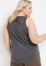 Plus Size Sunflower and American Flag Graphic Tank, C106, small