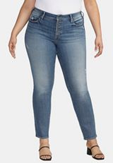 Plus Size Silver Jeans Co.&reg; Suki Straight Button Fly Curvy Mid Rise Jean, C3337, small