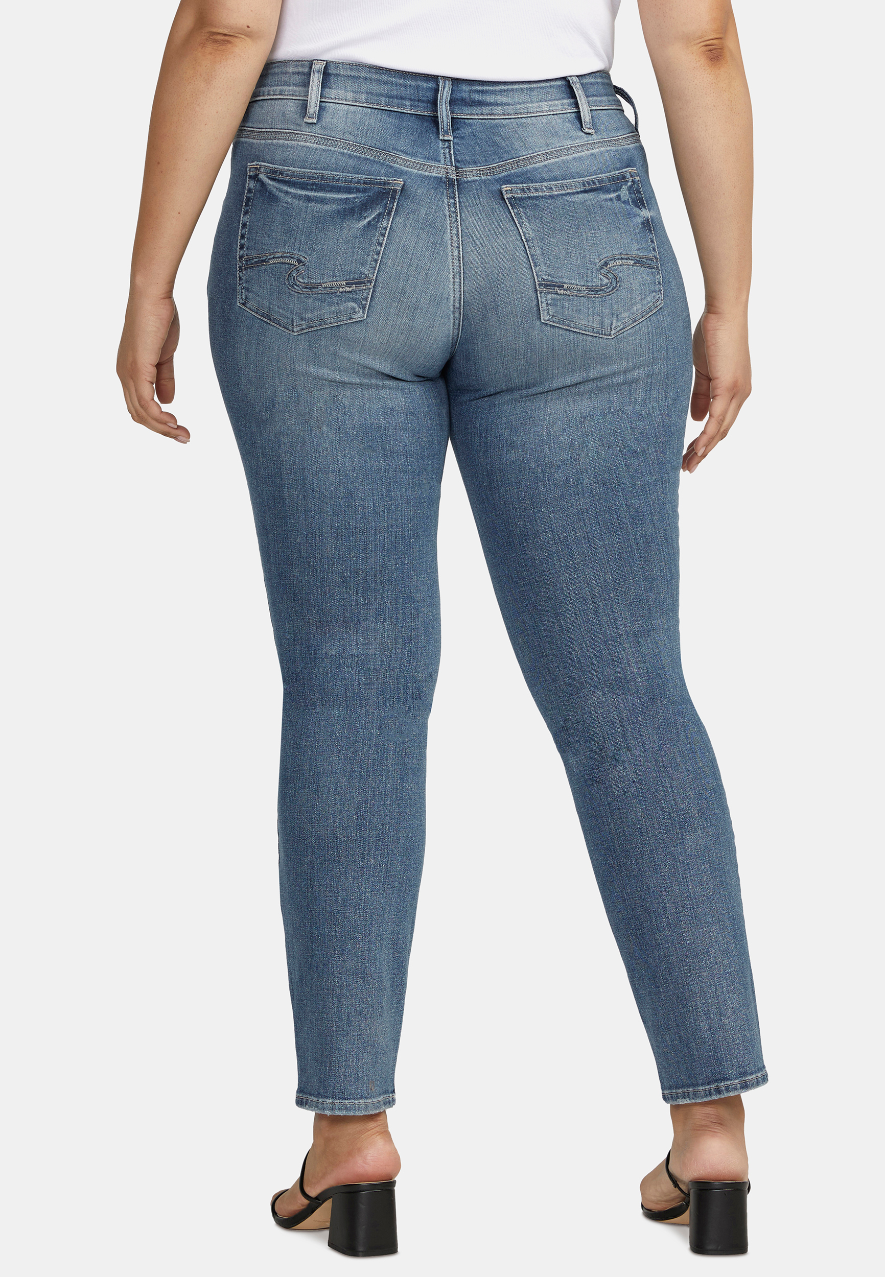 Plus Size Silver Jeans Co.&reg; Suki Straight Button Fly Curvy Mid Rise Jean, C3337, large