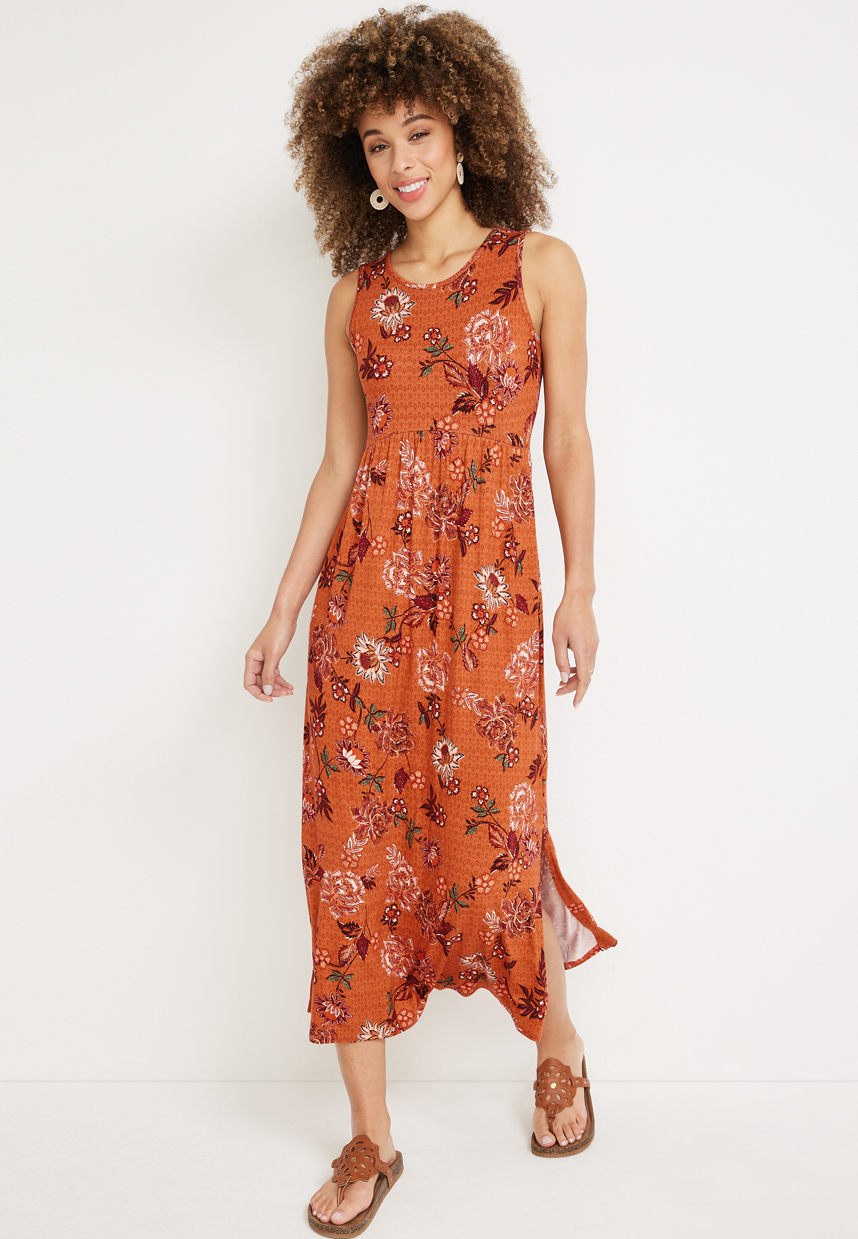 24/7 Empire Waist Floral Maxi Dress | maurices