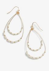 Beaded Layered Teardrop Hoop Earrings, C605, small