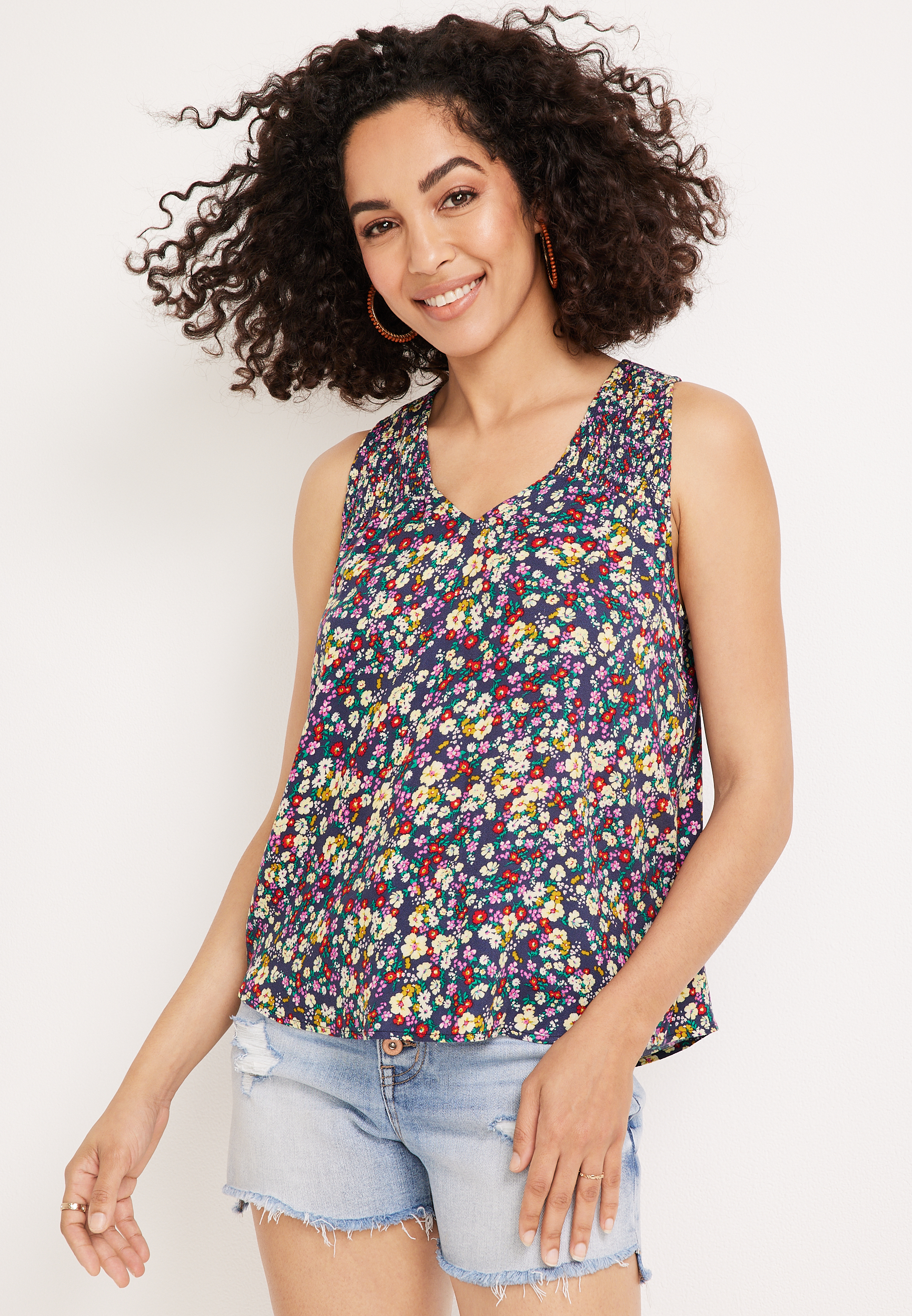 Floral Smocked Tank Top | maurices