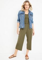 24/7 Solid Smocked Jumpsuit, C203, small