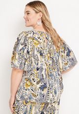 Paisley Volume Flutter Sleeve Blouse, C1524, small