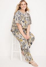 Paisley Volume Flutter Sleeve Blouse, C1524, small