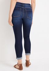 m jeans by maurices&trade; Everflex&trade; Super Skinny High Rise Cuffed Ankle Jean, DARK SANDBLAST, small