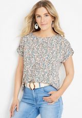 Delton Paisley Zipper Back Blouse, C3368, small