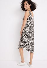 24/7 Animal V Neck Midi Dress, C3681, small