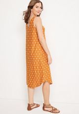 24/7 Polka Dot V Neck Midi Dress, C7301, small