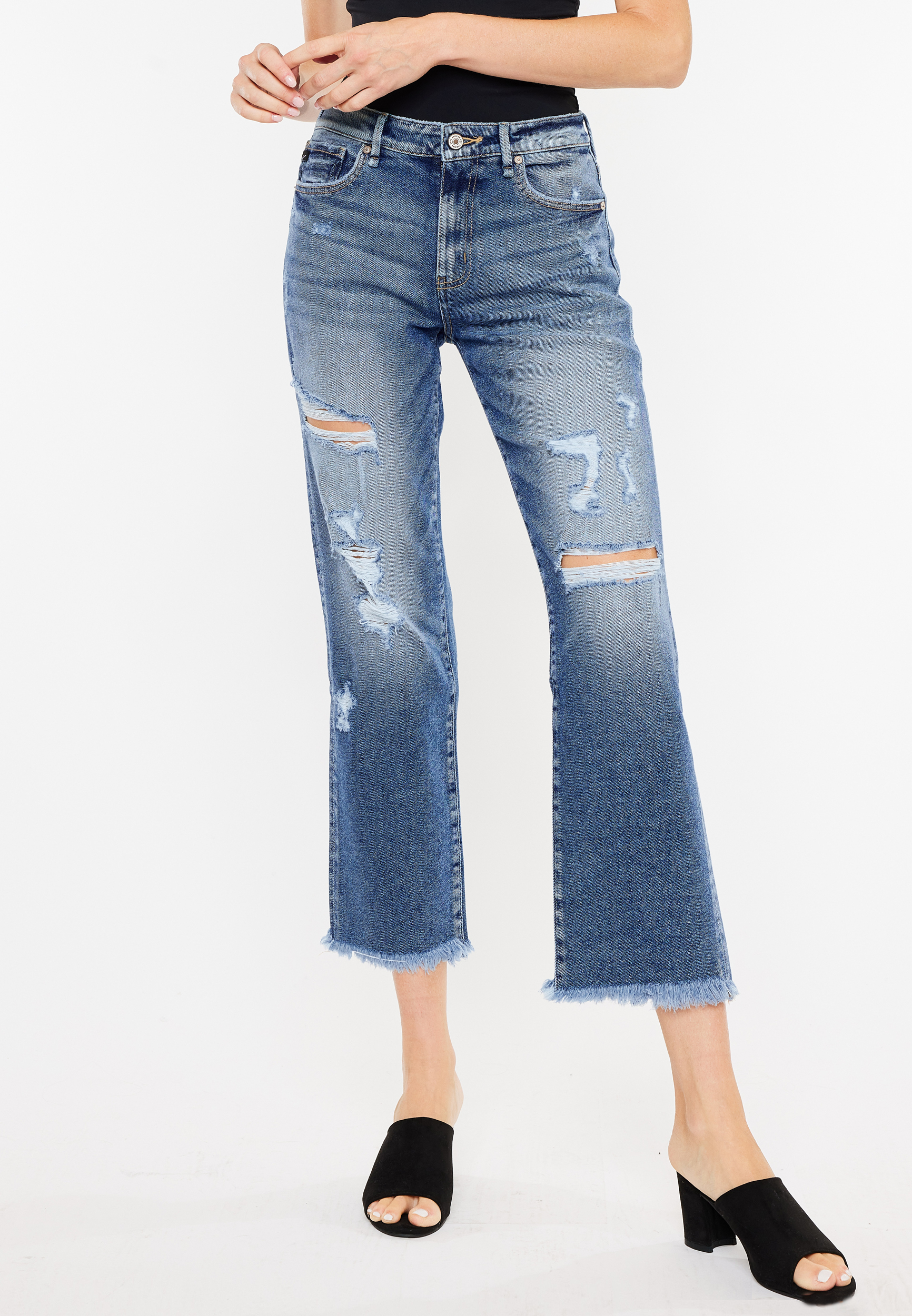 KanCan™ Ankle Straight High Rise Ripped Jean | maurices