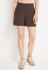 High Rise Zipper Pocket Active Shorts, C6002, small