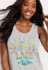 Lake Life Graphic Tank, LIGHT HEATHER GRAY, small