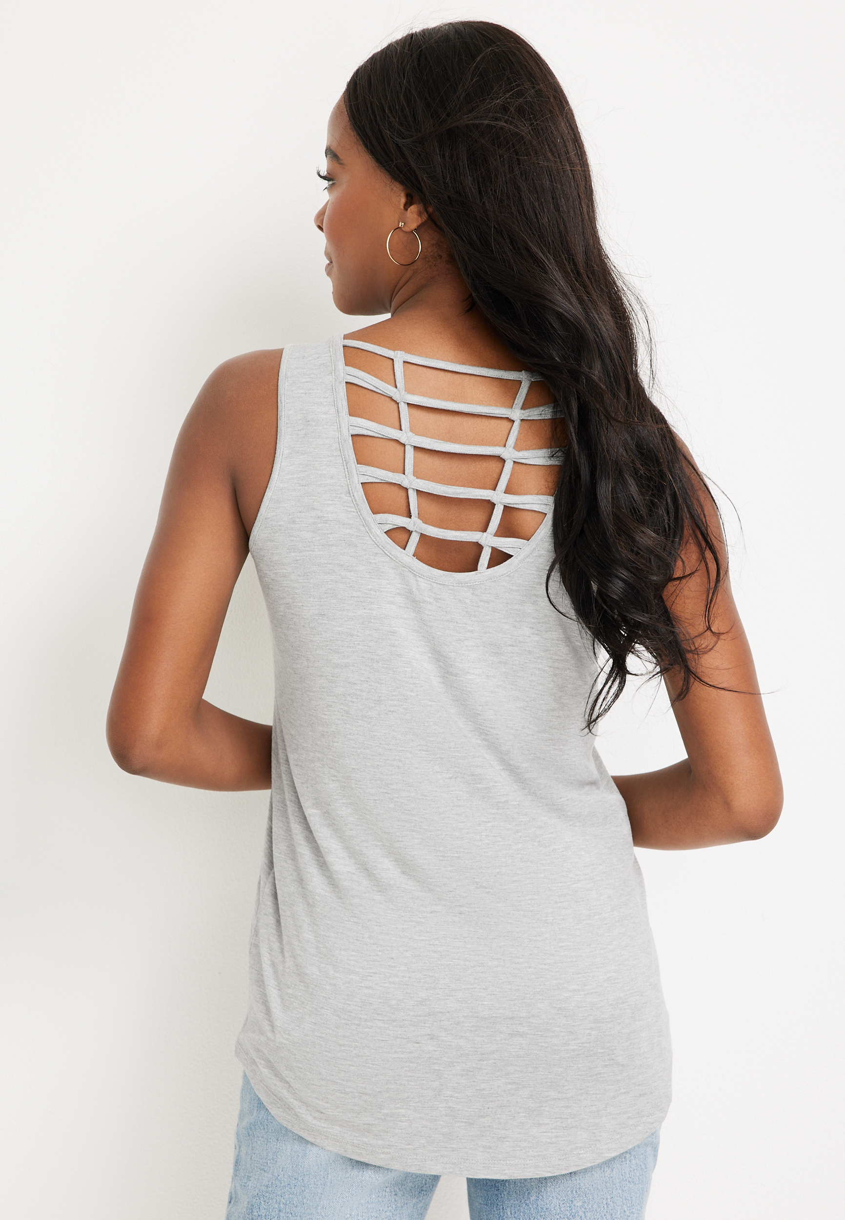 Lake Life Graphic Tank, LIGHT HEATHER GRAY, large