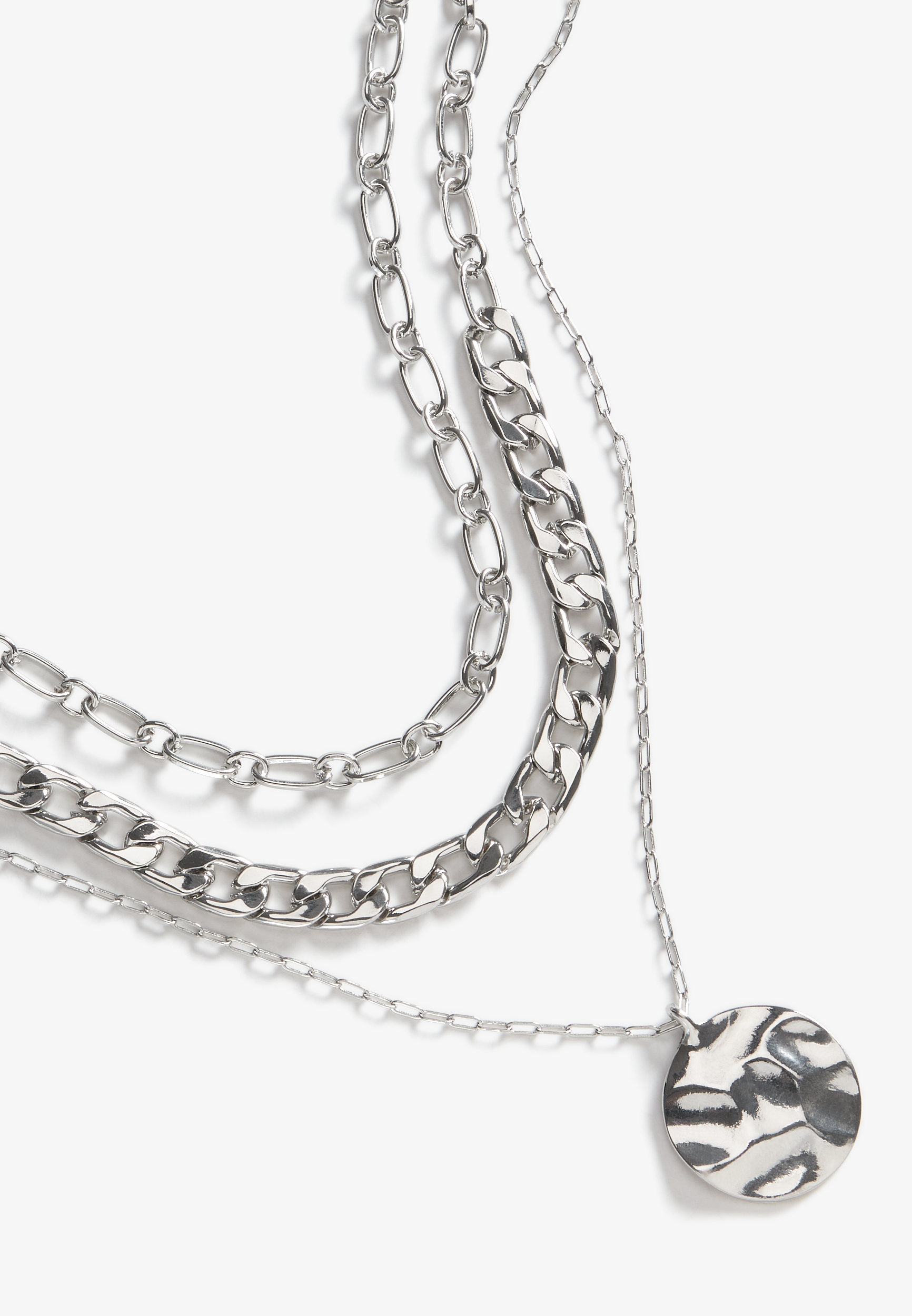 Silver Chunky Layered Necklace