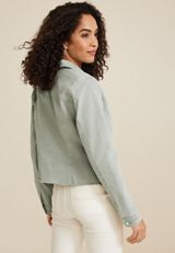 Olive Denim Jacket, C186, small
