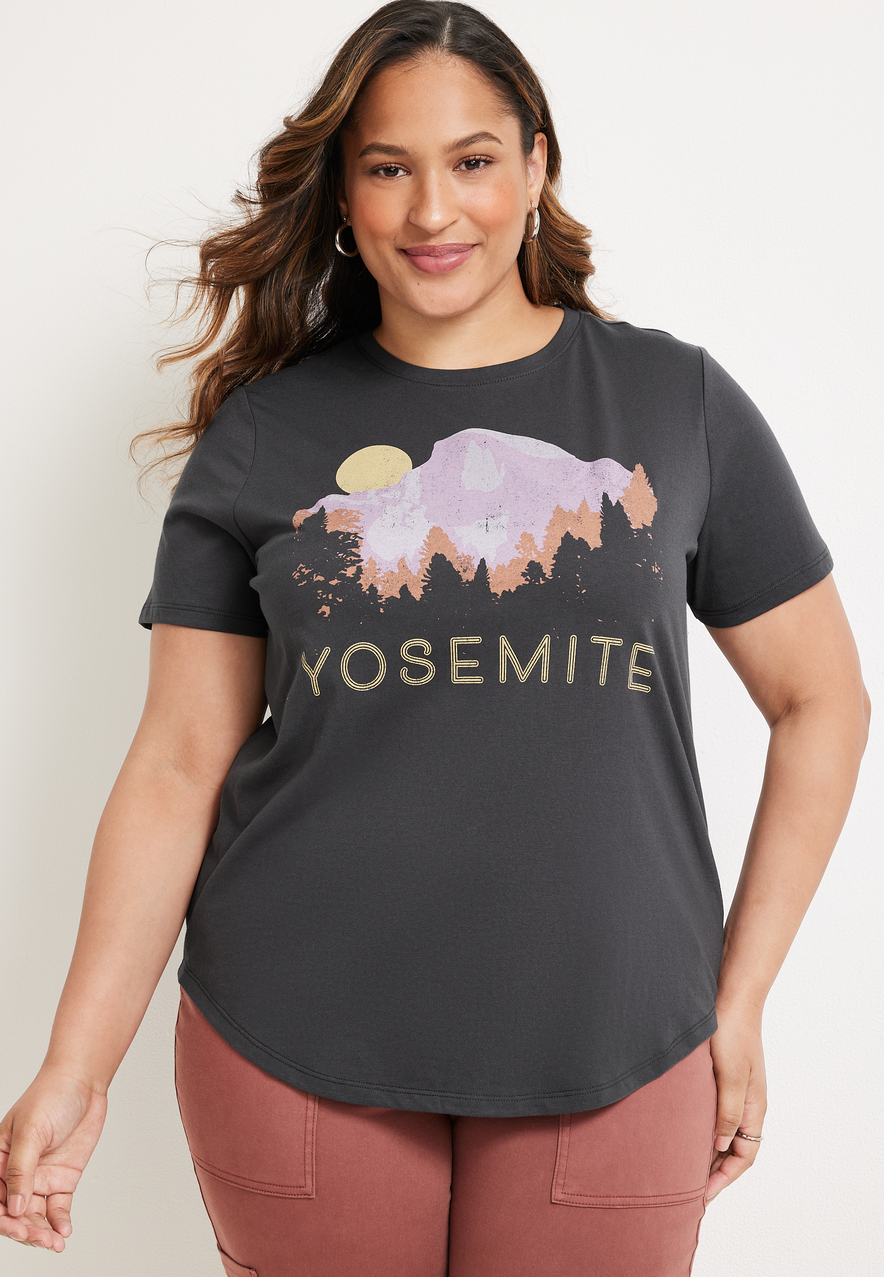 Plus Size Yosemite Graphic Tee, PHANTOM BLACK, large