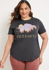 Plus Size Yosemite Graphic Tee, PHANTOM BLACK, small