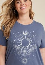 Plus Size Celestial Graphic Tee, C5105, small