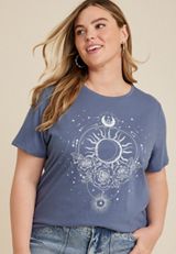Plus Size Celestial Graphic Tee, C5105, small