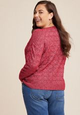 Plus Size Open Stitch Sweater, C9177, small