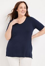 Plus Size 24/7 Flawless Solid Tunic Tee, C1919, small
