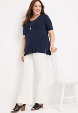 Plus Size 24/7 Flawless Solid Tunic Tee, C1919, small