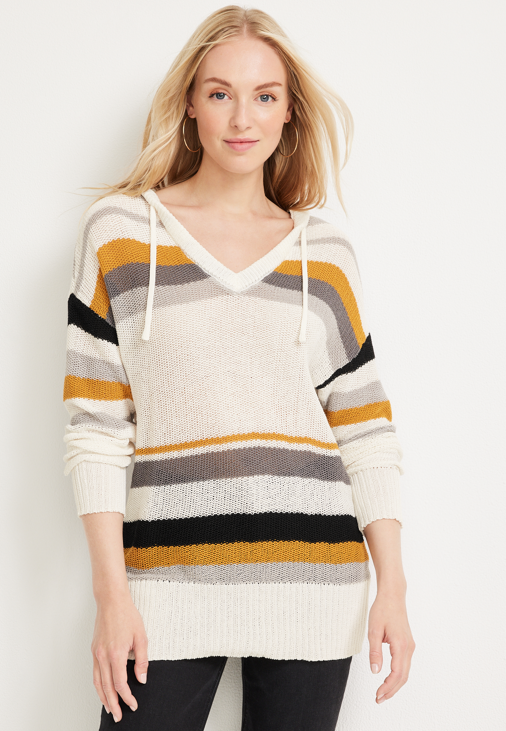 Striped Hooded Sweater | maurices