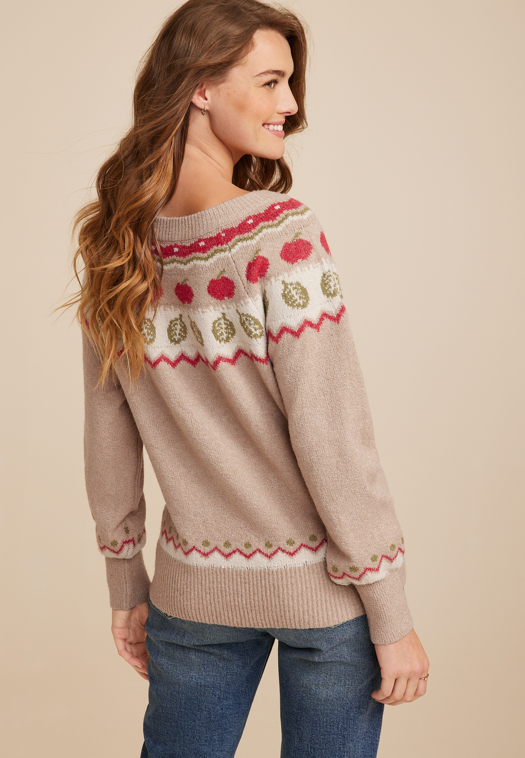 Apple Fair Isle Sweater, C9081, large