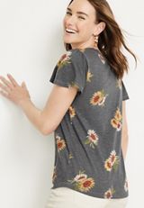 24/7 Waverly Sunflower Flutter Sleeve Tee, , small