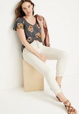 24/7 Waverly Sunflower Flutter Sleeve Tee, , small