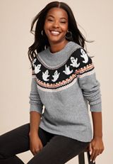 Halloween Ghost Fair Isle Sweater, C2823, small