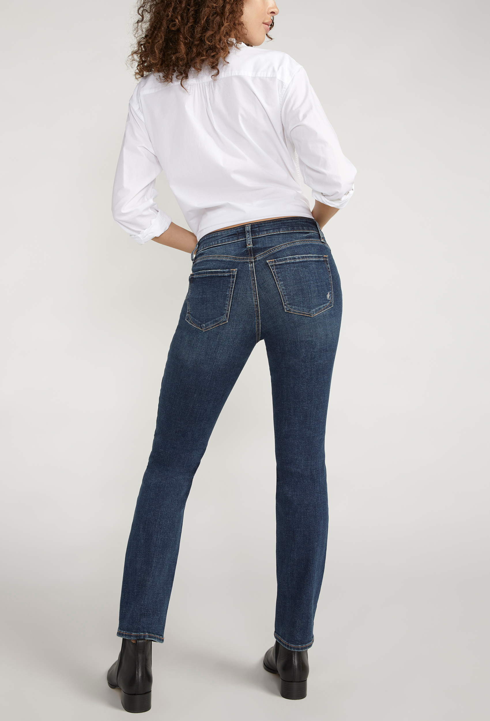 Silver Jeans Co.&reg; Elyse Straight Curvy Mid Rise Jean, C258, large