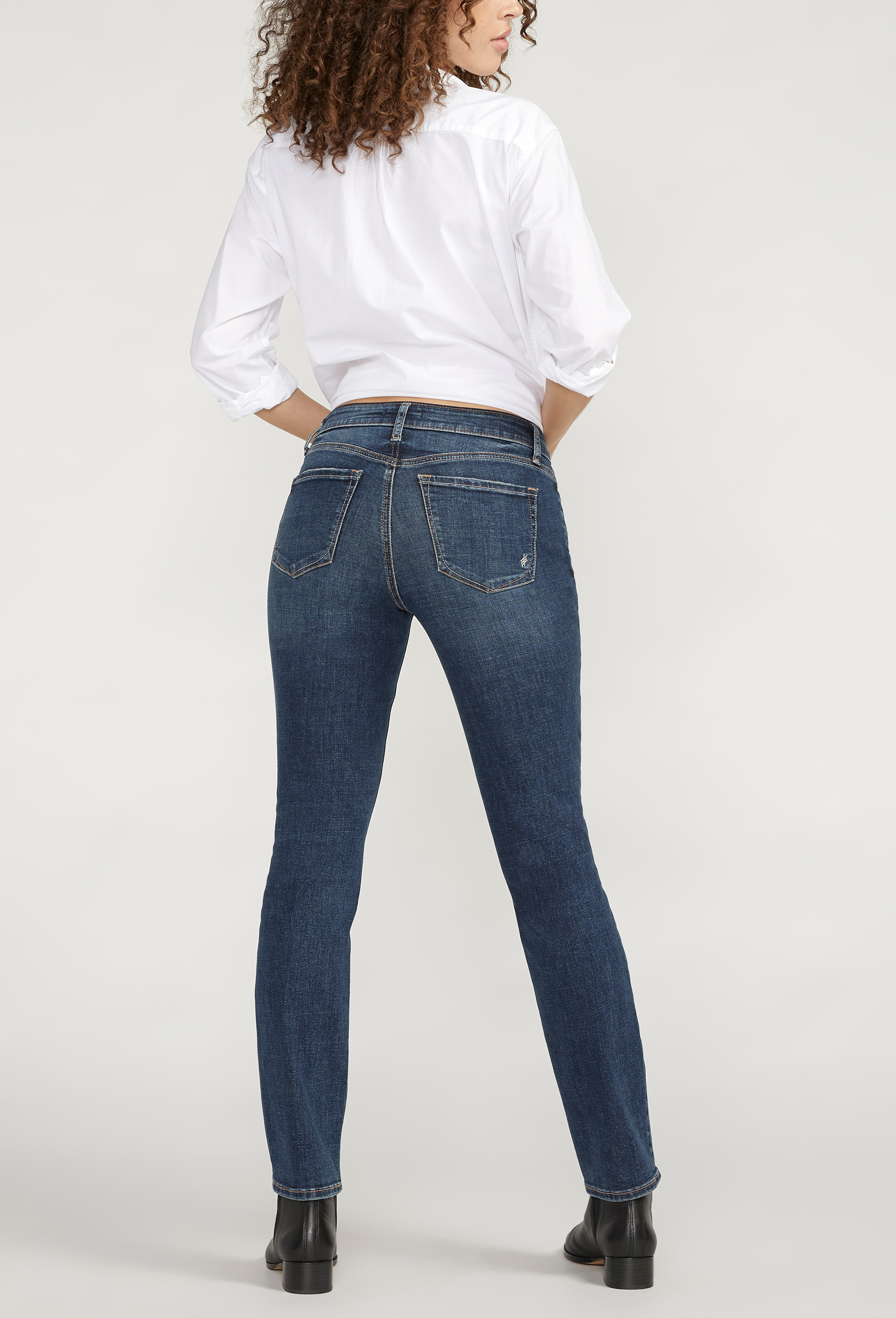 Silver Jeans Co.&reg; Elyse Straight Curvy Mid Rise Jean, C258, large