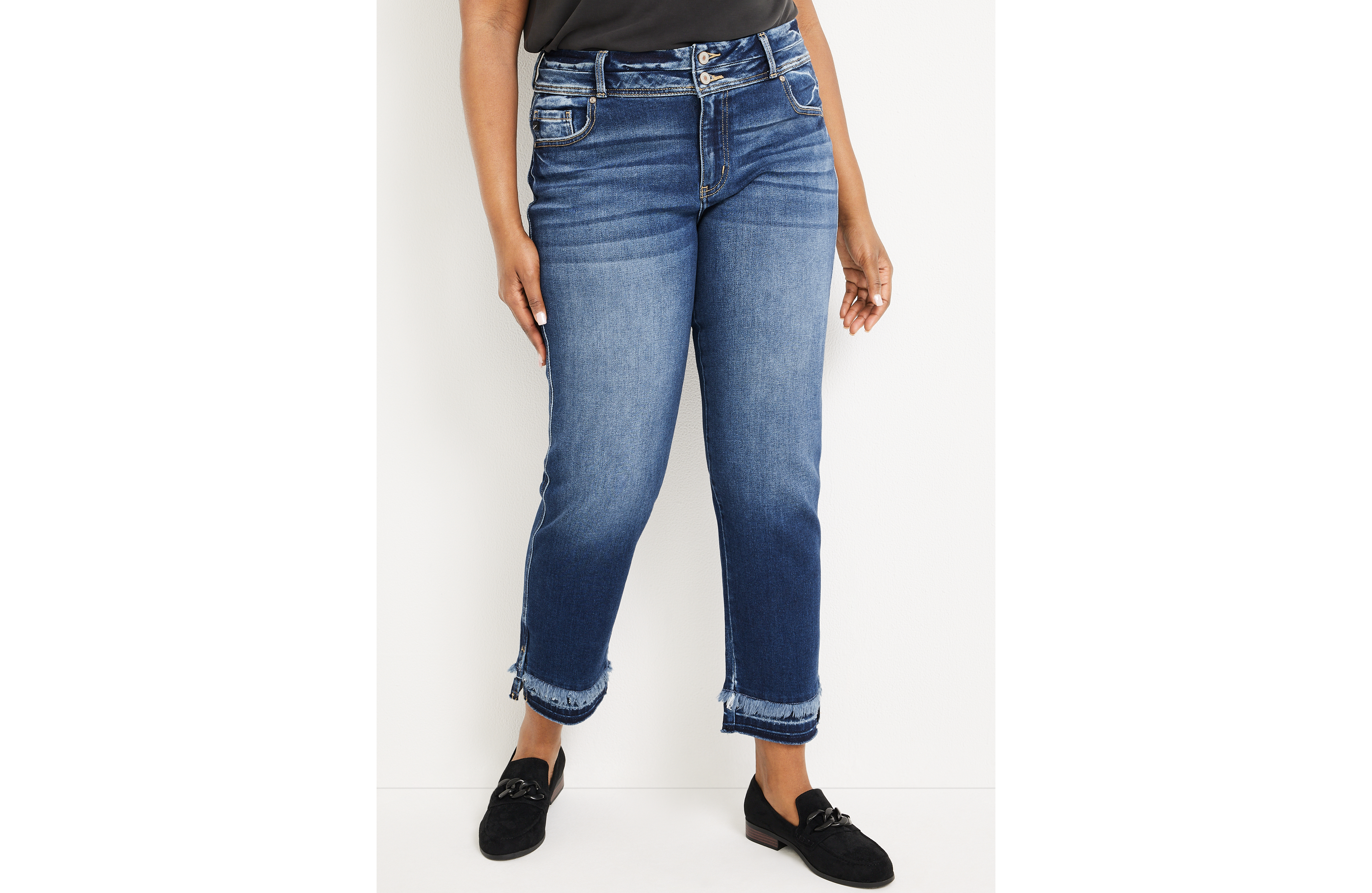 Plus KanCan™ Ankle Straight High Rise Ripped Jean