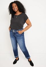Plus Size KanCan&trade; Ankle Straight High Rise Ripped Jean, C258, small