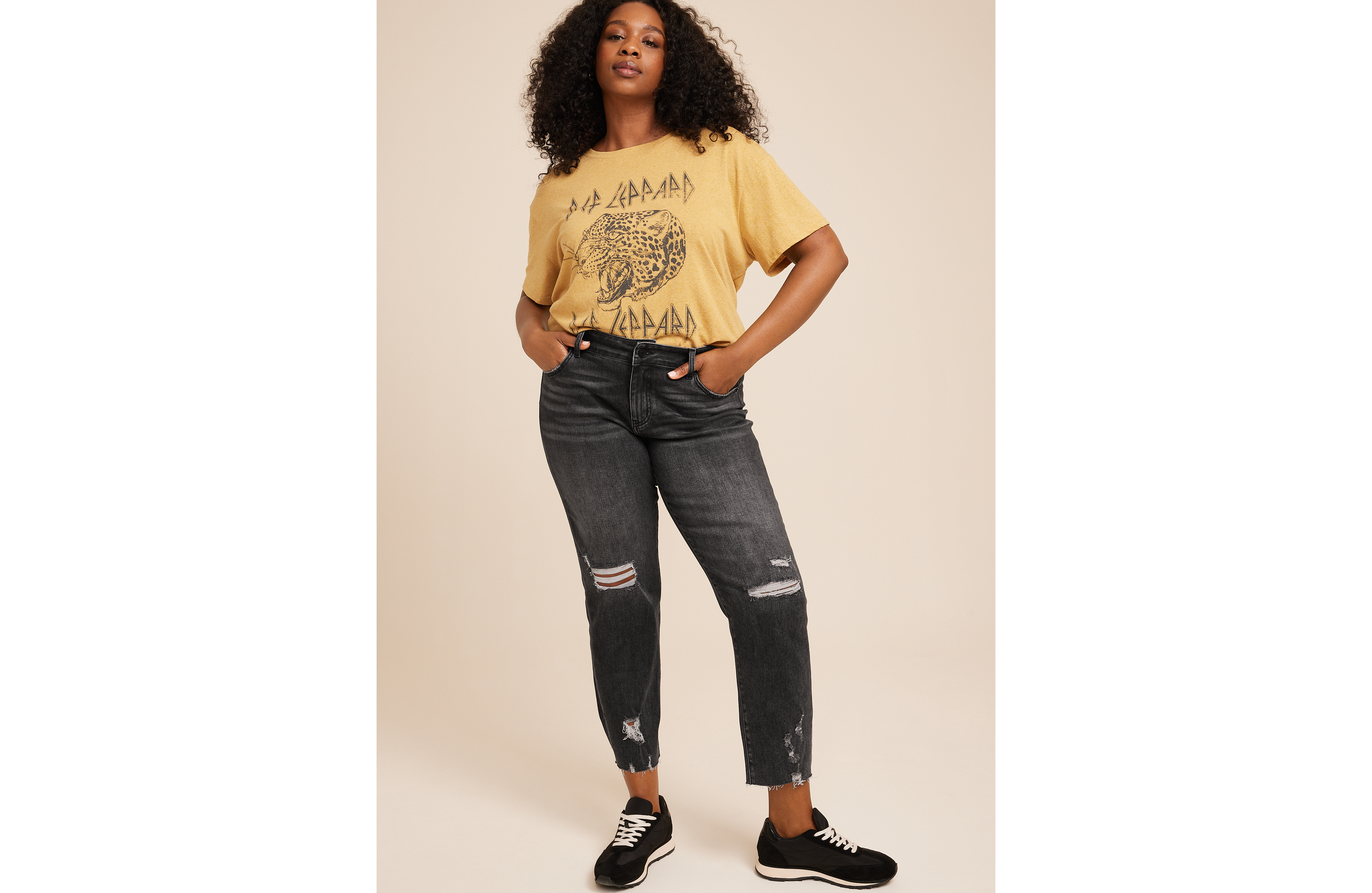 Plus KanCan™ Charcoal Ankle Straight Mid Rise Ripped Jean