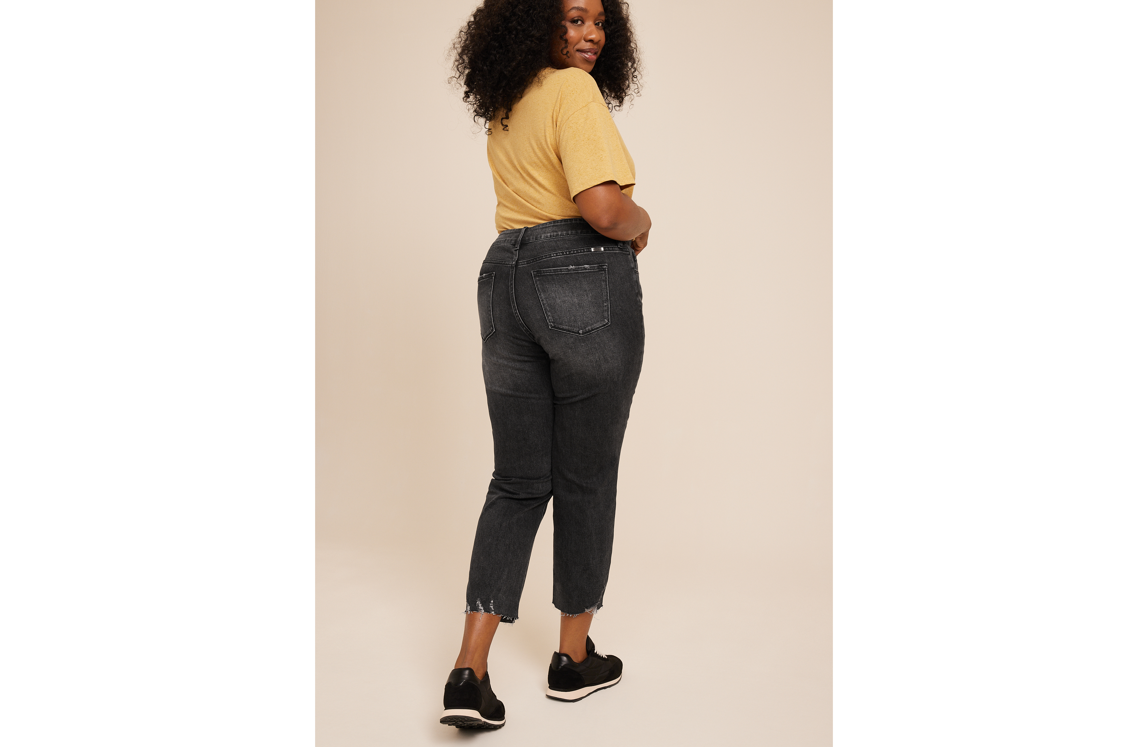 Plus KanCan™ Charcoal Ankle Straight Mid Rise Ripped Jean