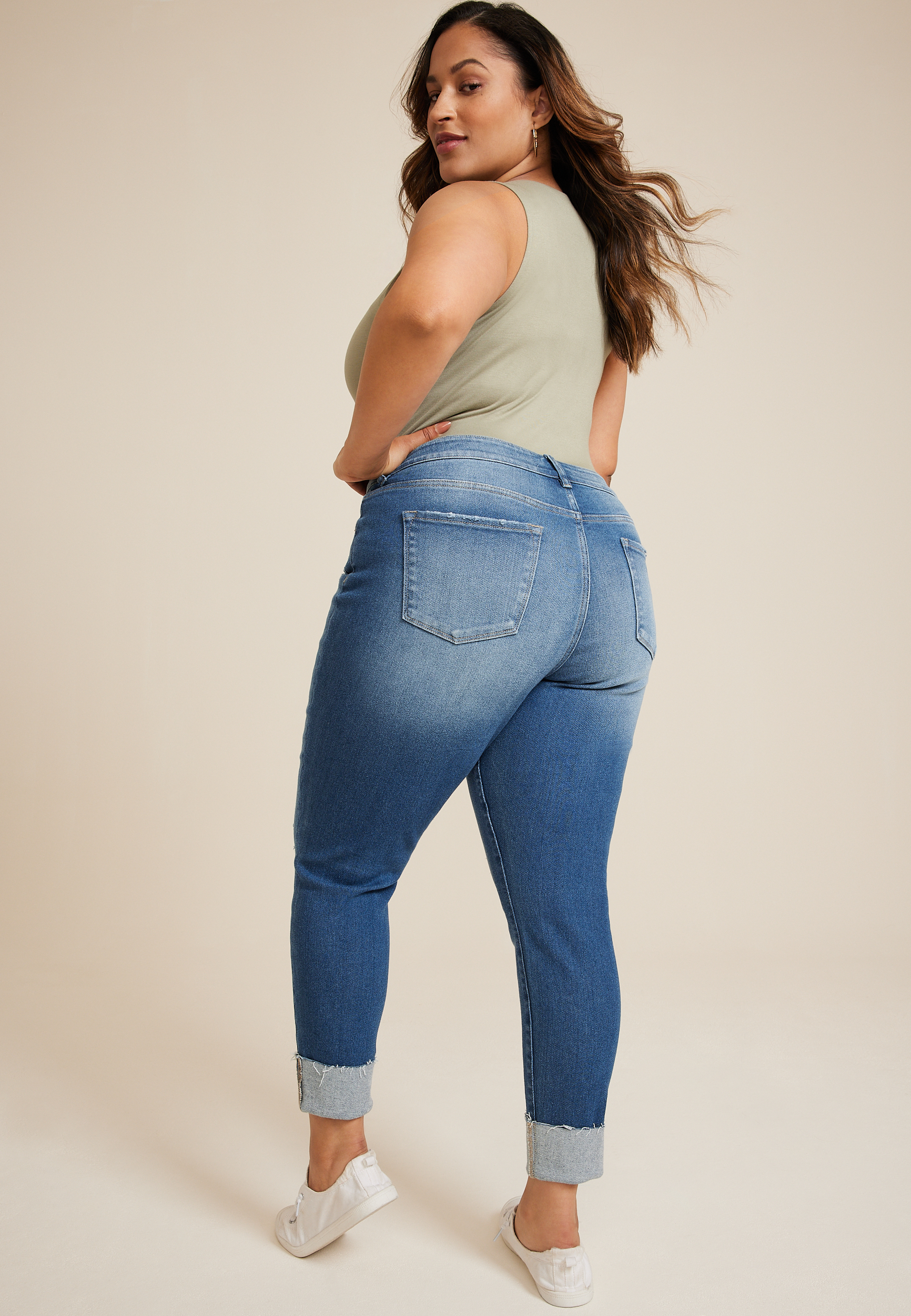 Plus Size KanCan&trade; Skinny Curvy High Rise Cuffed Hem Jean, C3337, large