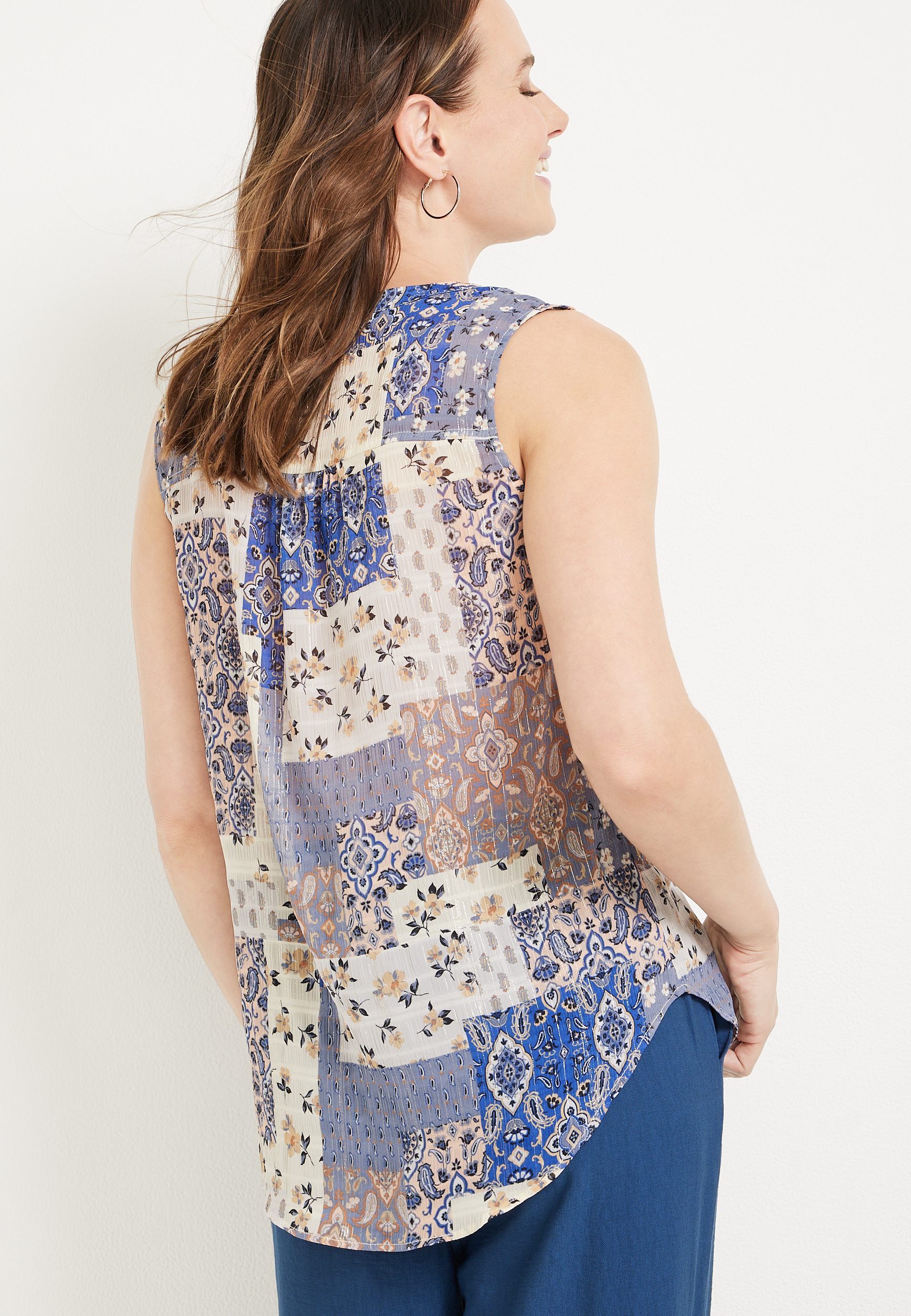 Atwood Patchwork Lurex Tank Top, C3986, large