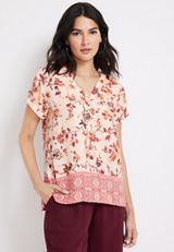 Floral V Neck Blouse, C3986, small