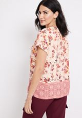 Floral V Neck Blouse, C3986, small