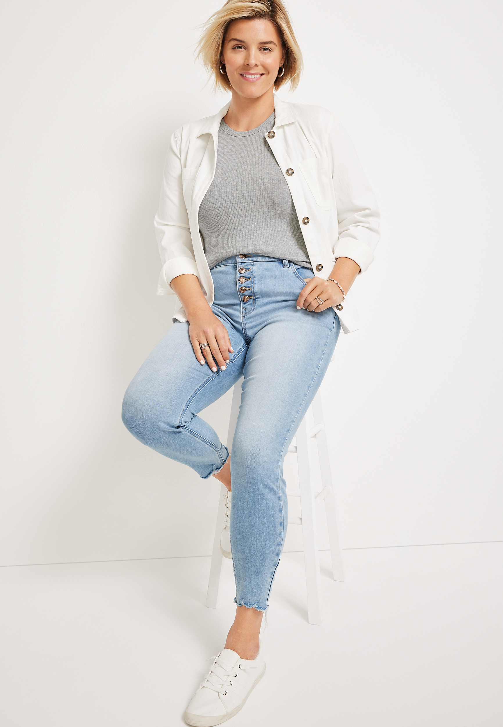 Plus Size m jeans by maurices&trade; Cool Comfort Mid Fit Mid Rise Button Fly Jean, C2806, large