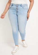 Plus Size m jeans by maurices&trade; Cool Comfort Curvy High Rise Super Skinny Jean, LIGHT SANDBLAST, small