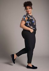 Plus Size Delton Floral Zipper Back Blouse, C1756, small