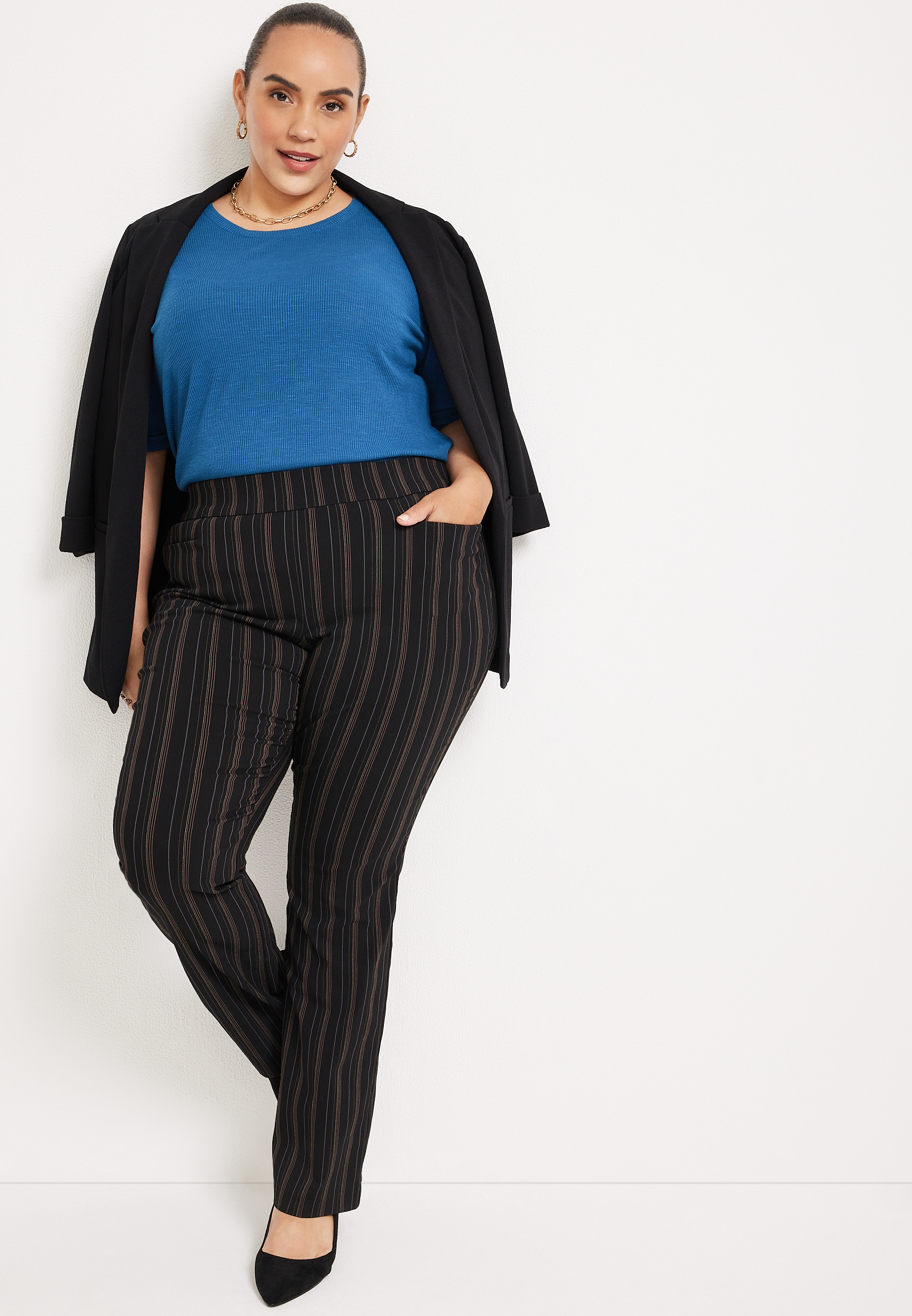 Plus Size Parktown Puff Sleeve Top, C8994, large