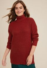 Shaker Stitch Turtleneck Sweater, C9154, small
