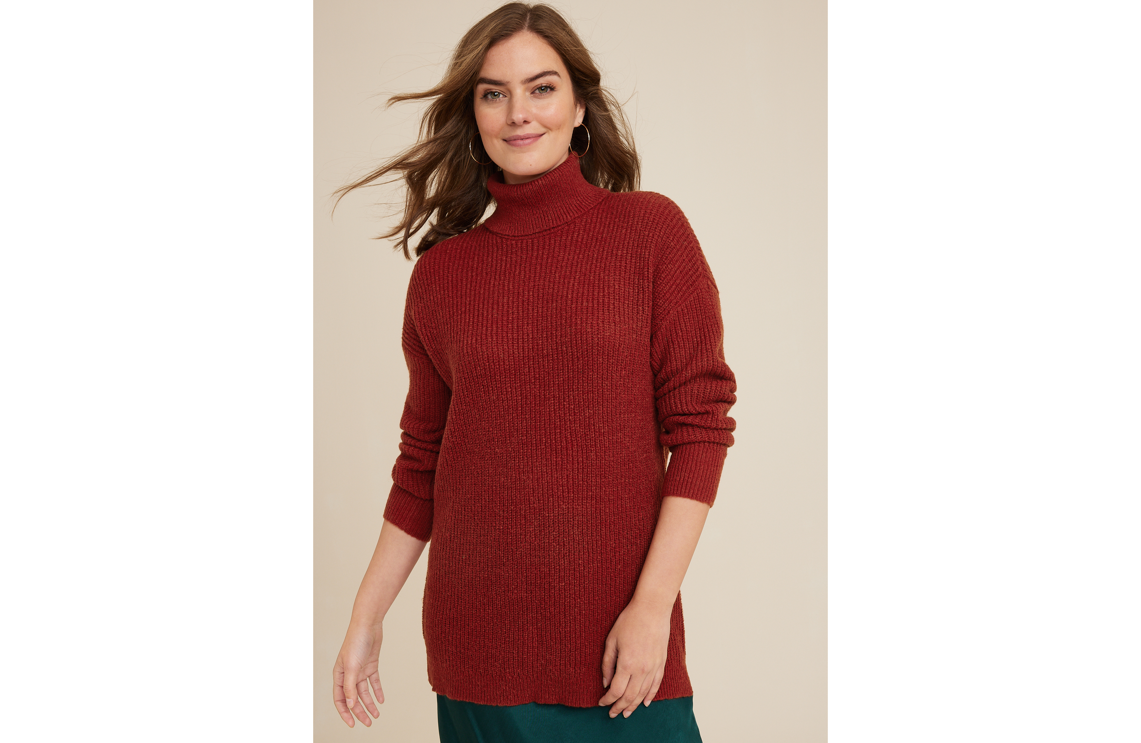 Shaker Stitch Turtleneck Sweater