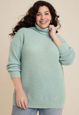 Shaker Stitch Turtleneck Sweater, C112, small